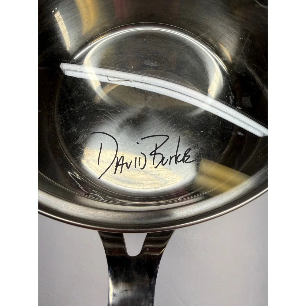 David Burke 2.5 Quart Stainless Steel Saucepan with Straining Lid and Pour Spout